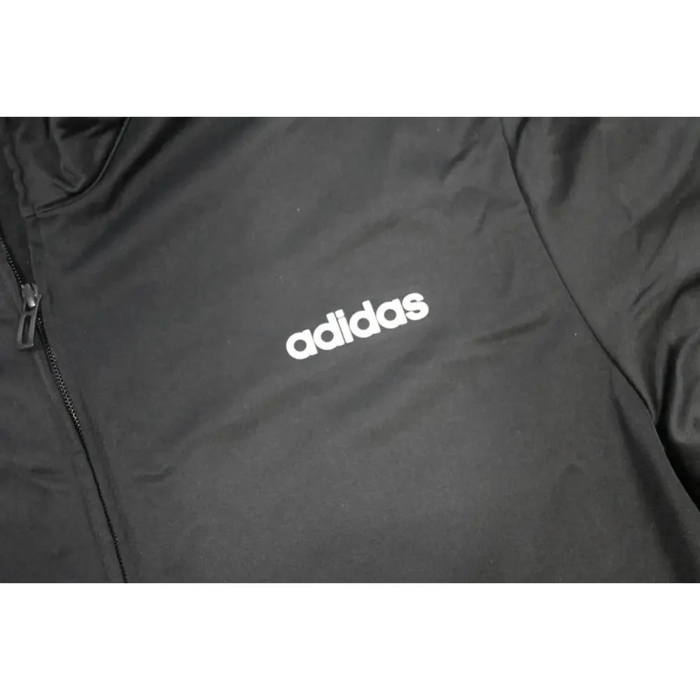 Adidas Track Jacket Black Performance Full Zip Athletic Mens‎ Size XL